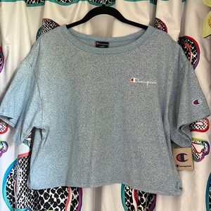 Champion NWT Large L Blue Cropped T-shirt Shirt Top Crop New